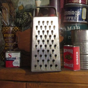 Antique Wood and Tin Cheese Grater