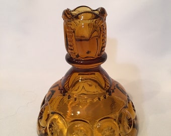 Smith Amber Moon and Stars Nappy Style Candle Holders L.E
