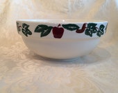 Large Apple Decor Santa Ana Crock Co Mixing Bowl Vintage Collectible Pottery