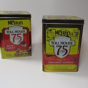 Nestle Toll House Cookie Can - Vintage Reproduction Food Tin - Vintage Kitchen Decor
