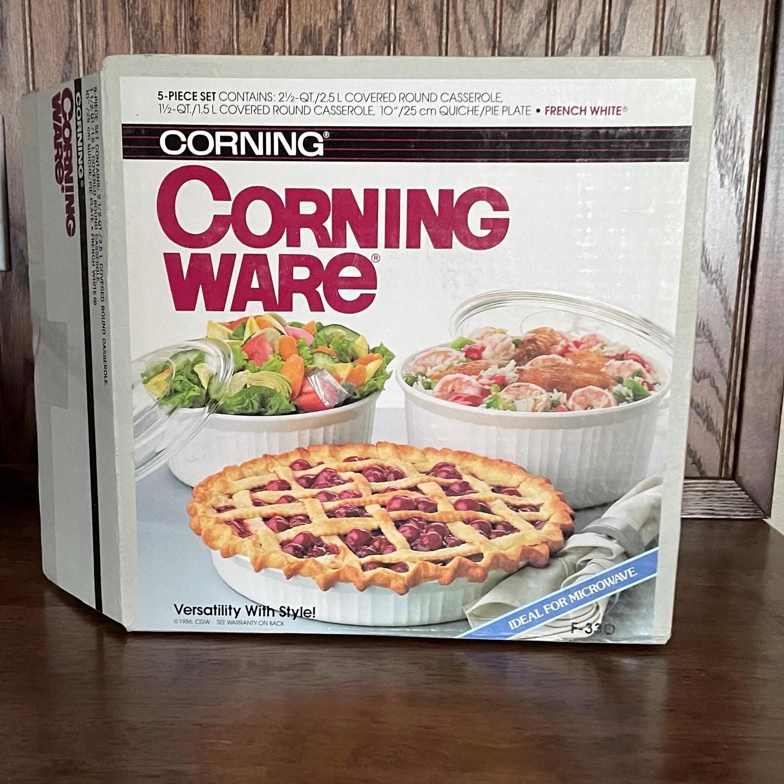 Baking Dish Corningware Pie Plate White NIB Corning Ware Classic