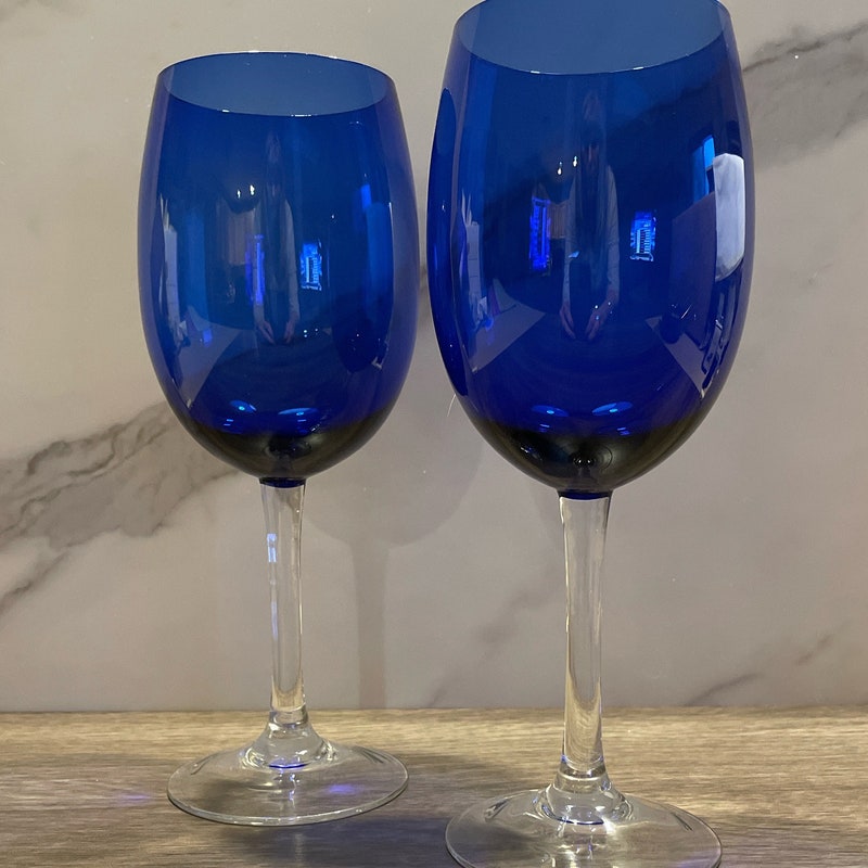Cobalt Blue Glasses - Etsy
