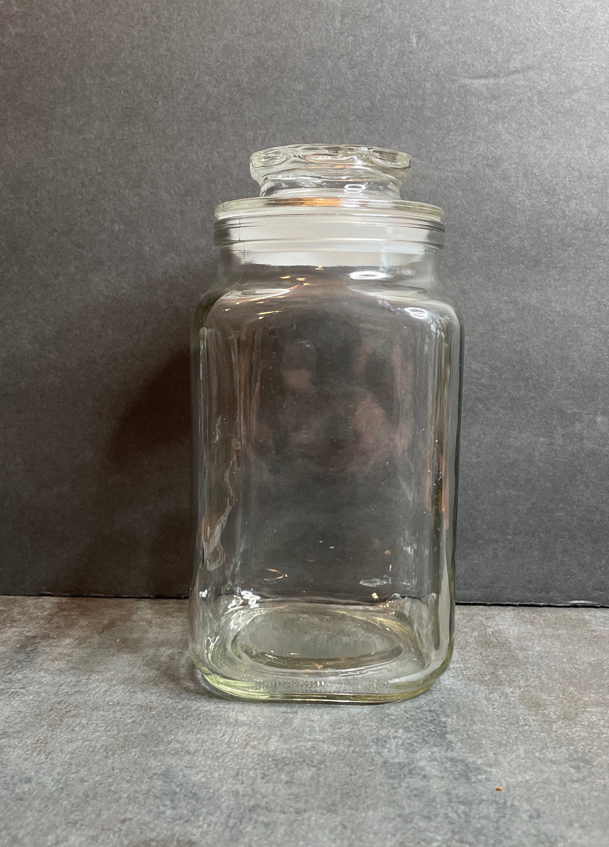 Home Basics Fleur De Lis Clear Glass Food Saver Storage Cookie Jar
