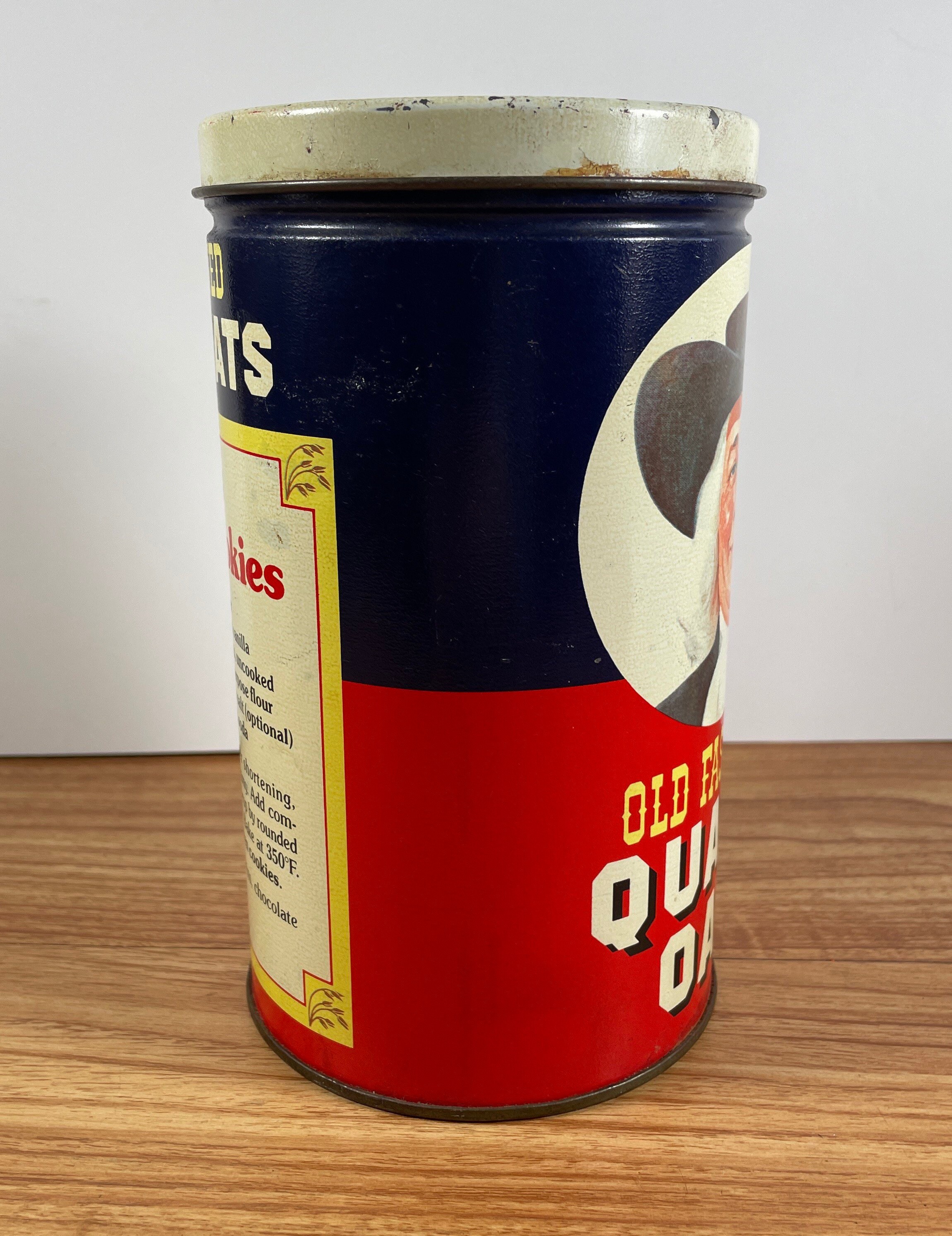 Quaker Oats Tin Vintage Food Tin Vintage Kitchen Decor Etsy