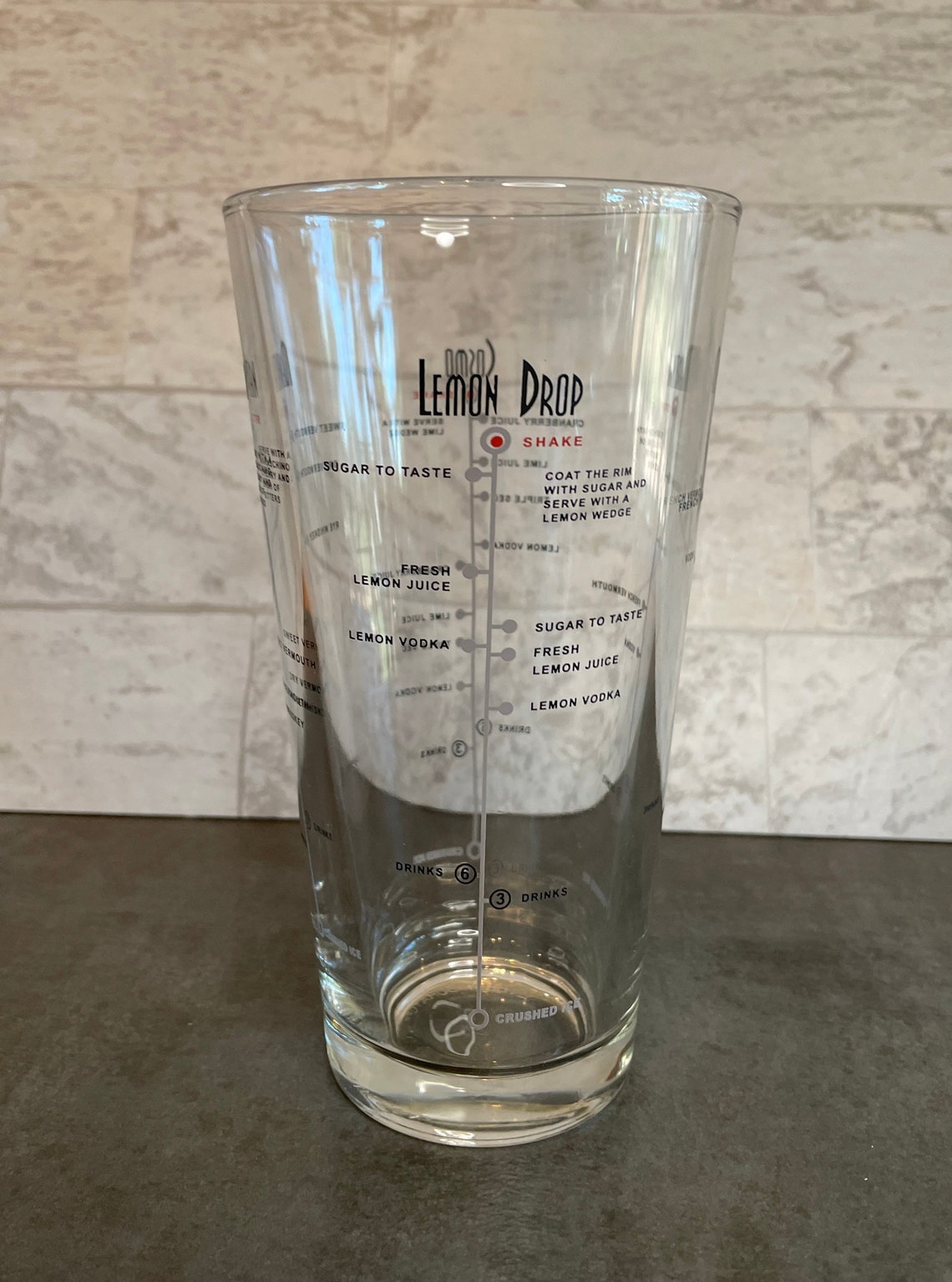 Libbey Duratuff Vintage Bar Measuring Glass with Cocktail Etsy