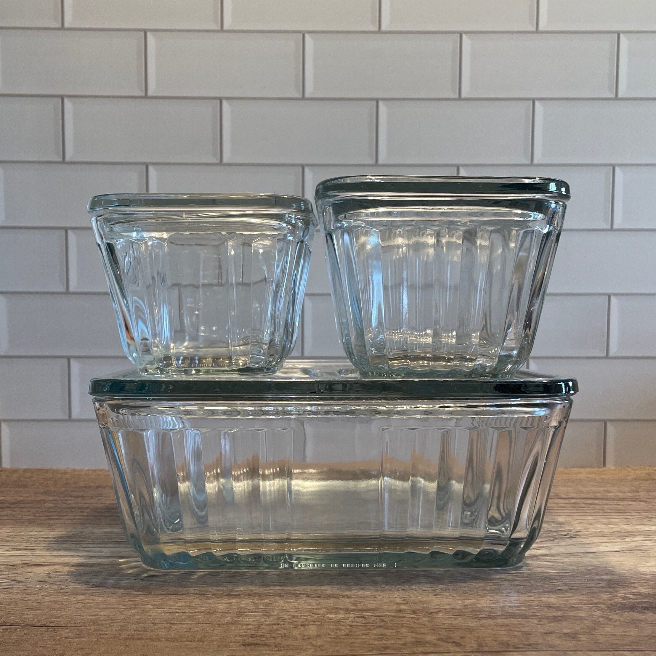 Anchor Hocking ガラスキャニスター 3個セット 3 Piece Set Anchor Hocking 1932 Vintage Design Refrigerator