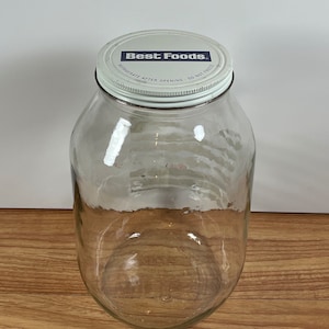 Vintage Large 1 Gallon Glass Best Foods Mayonnaise Jar Food