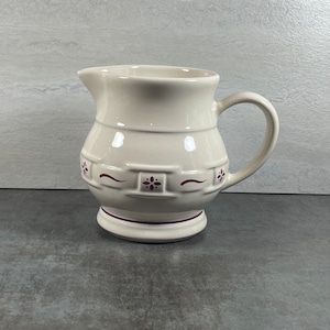 Vintage Longaberger Woven Traditions Classic Red Pitcher - Collectible Pottery - Made in USA