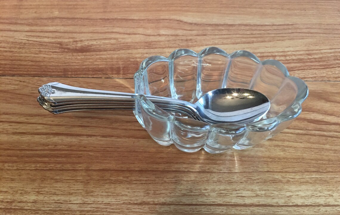 Vintage Princess House Glass Silverware Holder Buffett Utensil Etsy