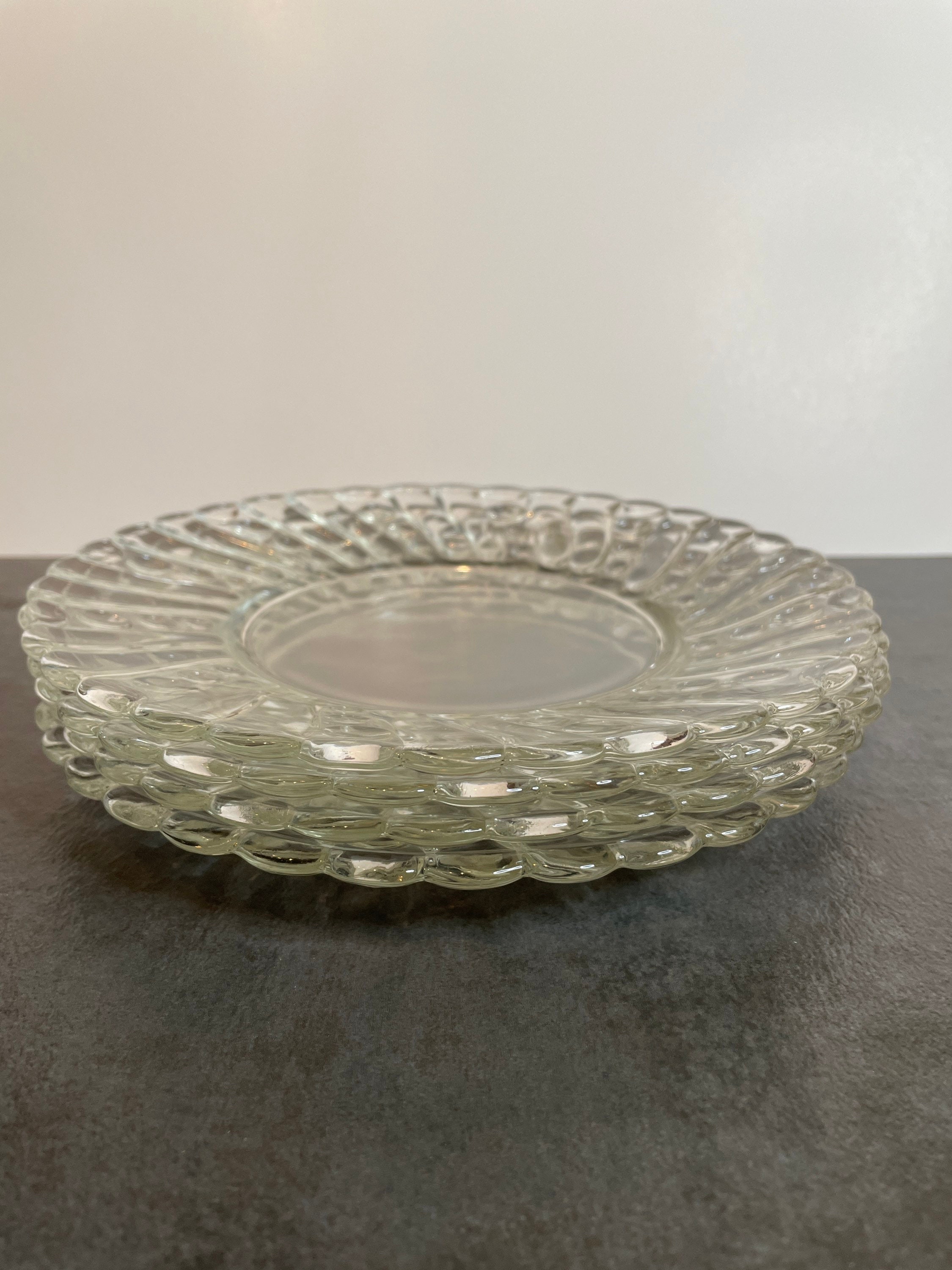 Set of 5 Clear Glass Oyster & Pearl Serving Bowl and Plates by Etsy
