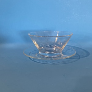 Condiment Bowl with Underplate - Princess House Heritage - MCM Tableware - Vintage Hand-Blown Etched Crystal - Replacement Piece