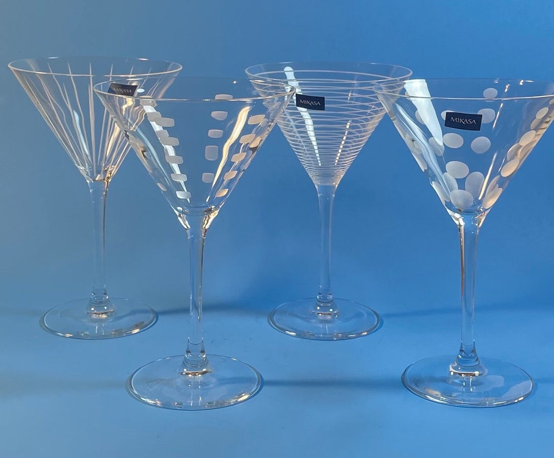 Set of 4 Mikasa Cheers Martini Glasses Wine and Cocktail Etsy