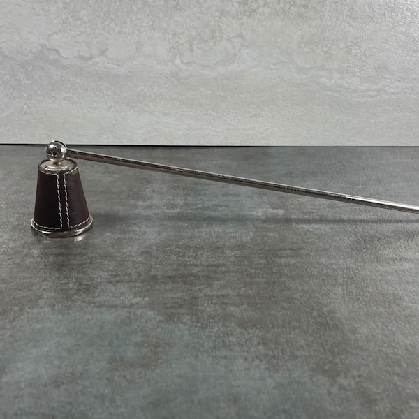 Vintage Leather and Steel Candle Snuffer - Taper Candle Snuffer