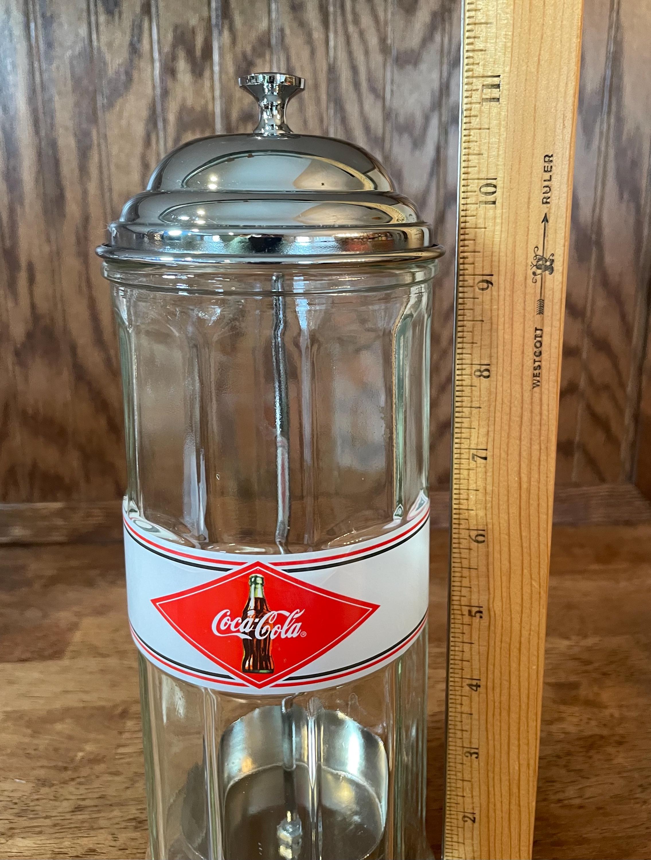 Vintage Coca Cola Straw Dispenser - Glass Straw Storage Jar - Soda