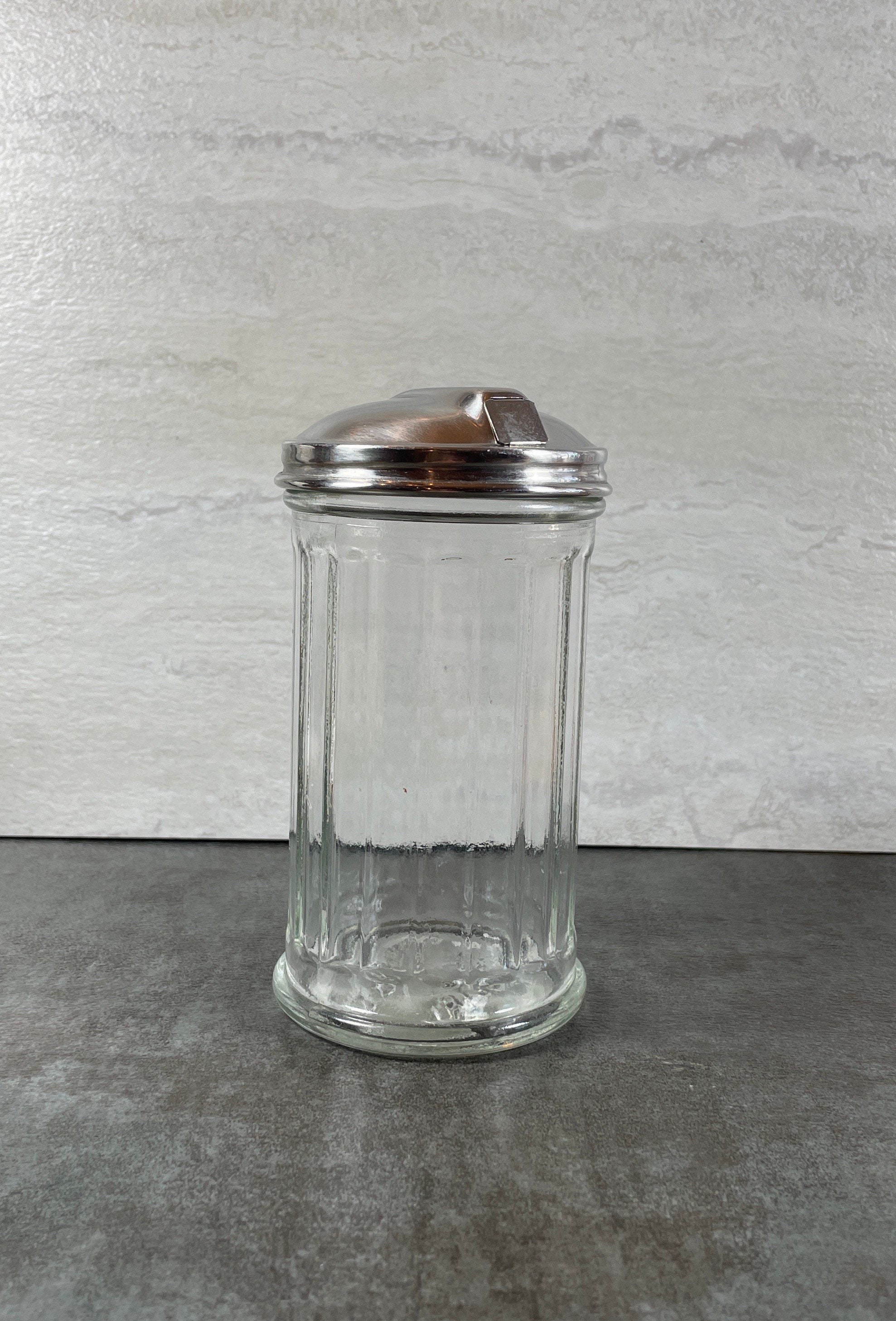 Vintage Engraved Glass Storage Jar Kitchen Seasoning Sugar Jar