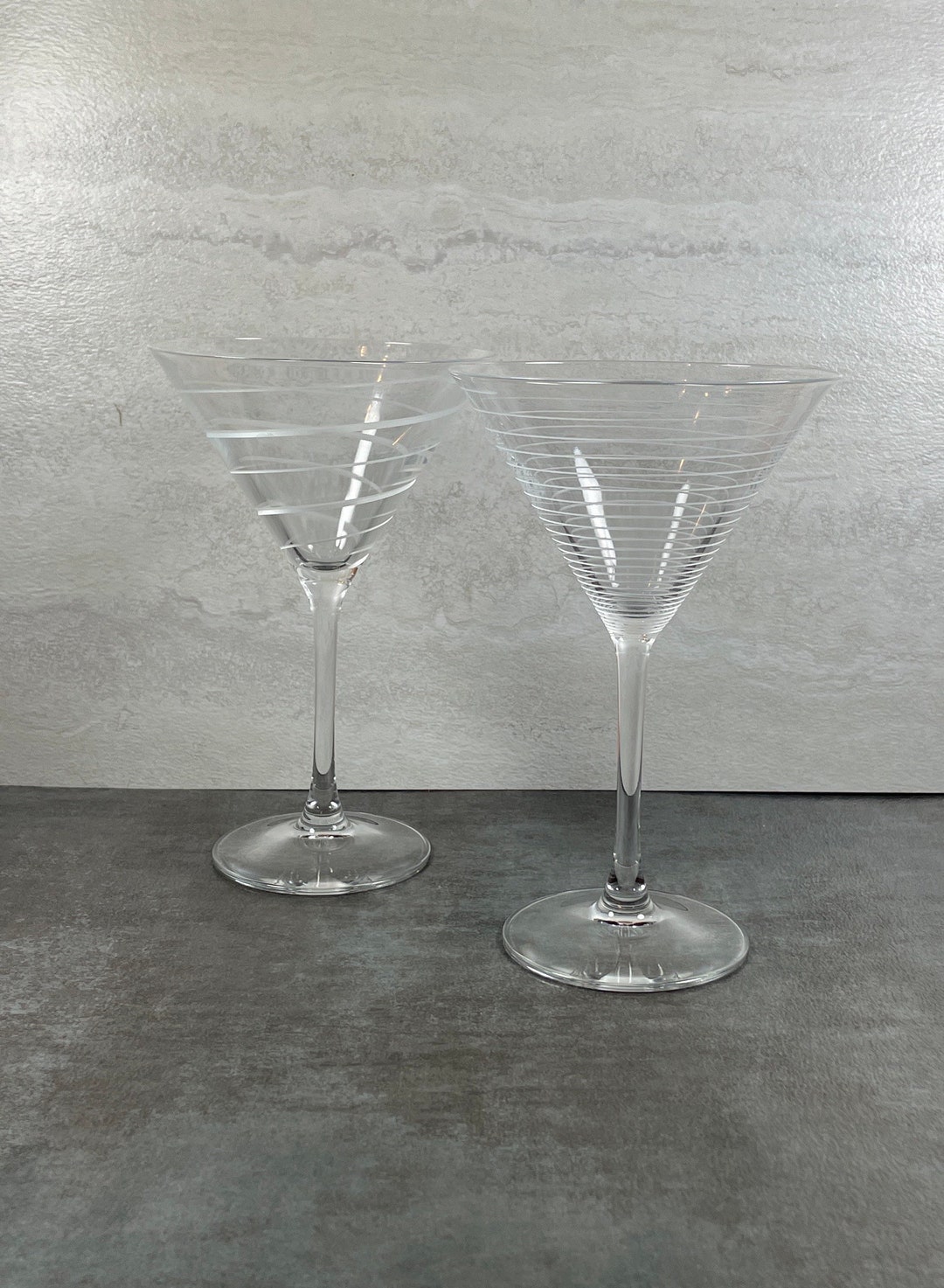 Set of 2 Mikasa Cheers Martini Glasses Vintage Barware Etsy