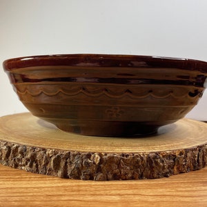 Vintage Mar-Crest Divided Vegetable Bowl - Oven Proof Stoneware - Daisy Dot Pattern - Collectible Pottery - MCM Kitchenware - Casserole Dish