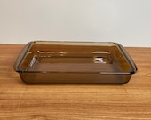 Pyrex 7 x 11 Brownie Pan Casserole Dish - Vintage Amber Fireside Brown Pyrex Visions Bakeware 1970-1980 Era - Corning UK 232-N
