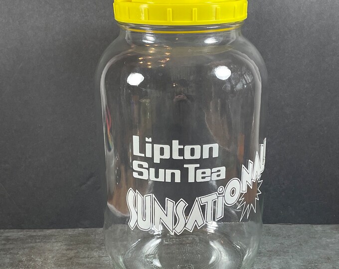 Vintage 1 Gallon Glass Lipton Sun Tea Jar Food Storage Jar Etsy