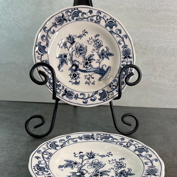 Set of 2 Double Phoenix Saucers – Ming Tree – Blue & White Ironstone – Nikko Japan – 1950’s – Tea and Coffee Service