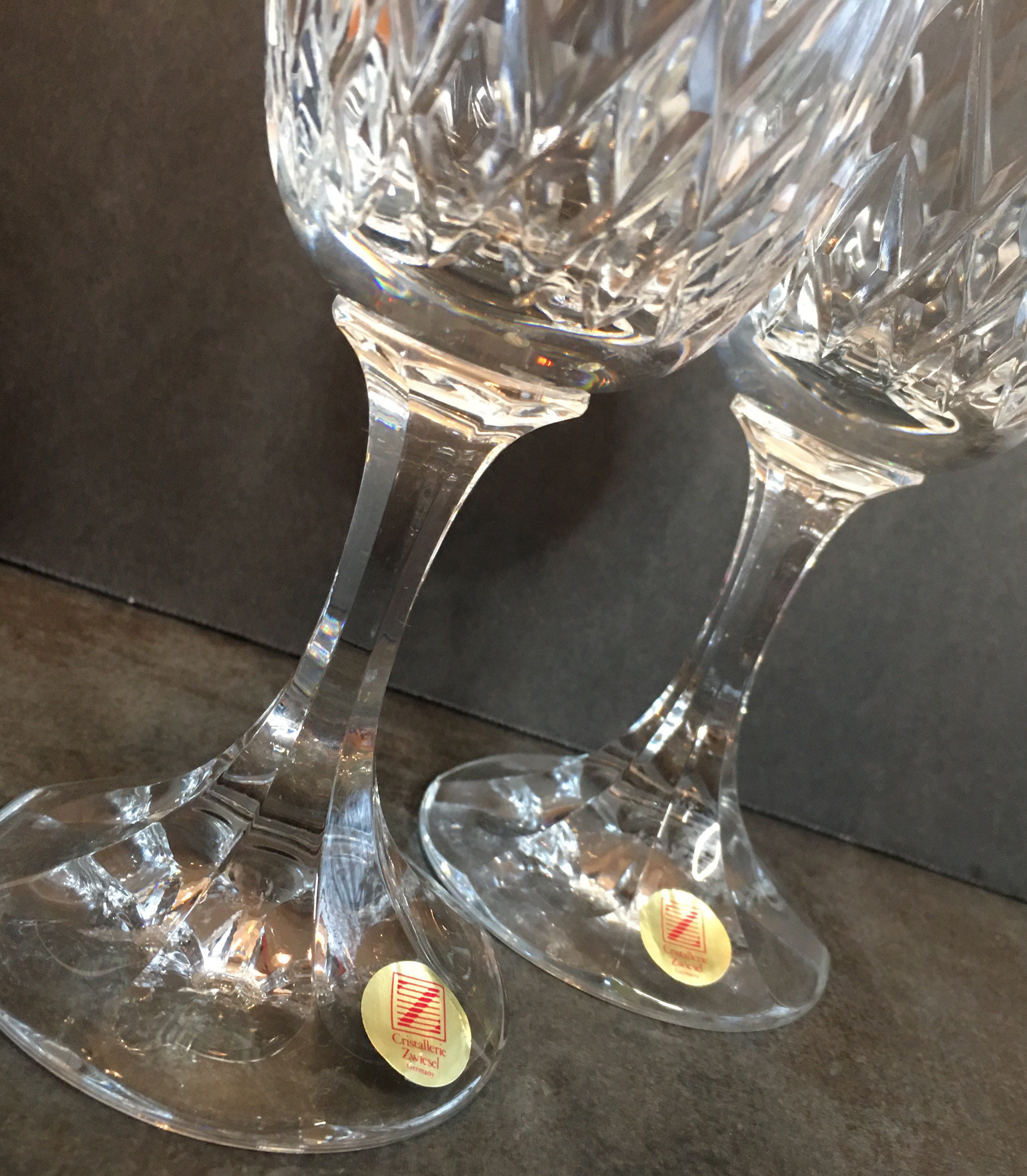 Set of 2 Schott Zwiesel 24% Lead Crystal Champagne Flutes Vintage Wine Glass  Crystal Barware 