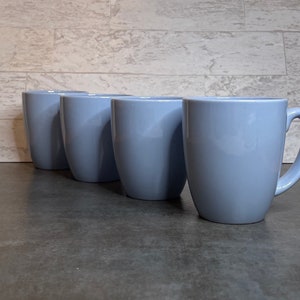Set of 4 Corelle Coordinates Light Blue Mugs Vintage Dishes Farmhouse Decor Shabby Chic Kitchen Corning Ware Replacement Cup