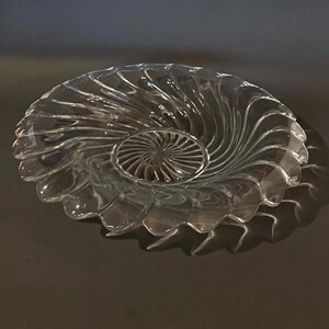 Vintage Fostoria Colony Swirl 14” Centre Bowl - 1940’s Depression Glass - Crystal Serving Dish - Table Centerpiece