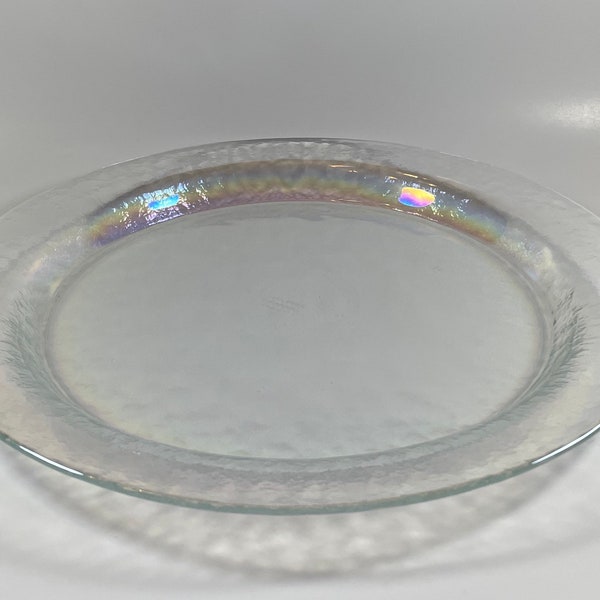 Iridescent Yalos Casa Murano Serving Plate - Cake Plate - Charger Plate - Vintage Glassware