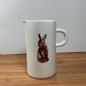 Vintage Ceramic Rabbit Pitcher - Vintage Pottery - Farmhouse Kitchen - Shabby Chic Decor