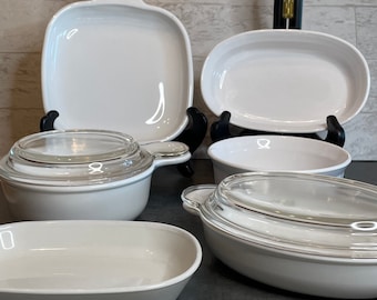 Mix ‘n Match Corning Ware Grab It Snack It Sidekick Heat and Eat French White Vintage Corning Ware White Casserole Leftover Storage