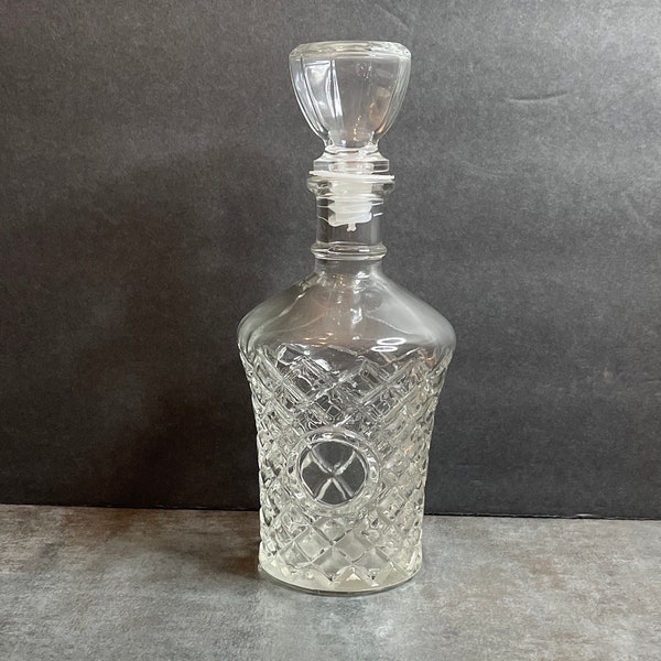 Vintage Glass Alcohol Decanter - Small Decanter - Barware - 20 Ounce Decanter