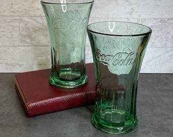 16 Oz Libbey Glassware Green Coca Cola Flared Glass