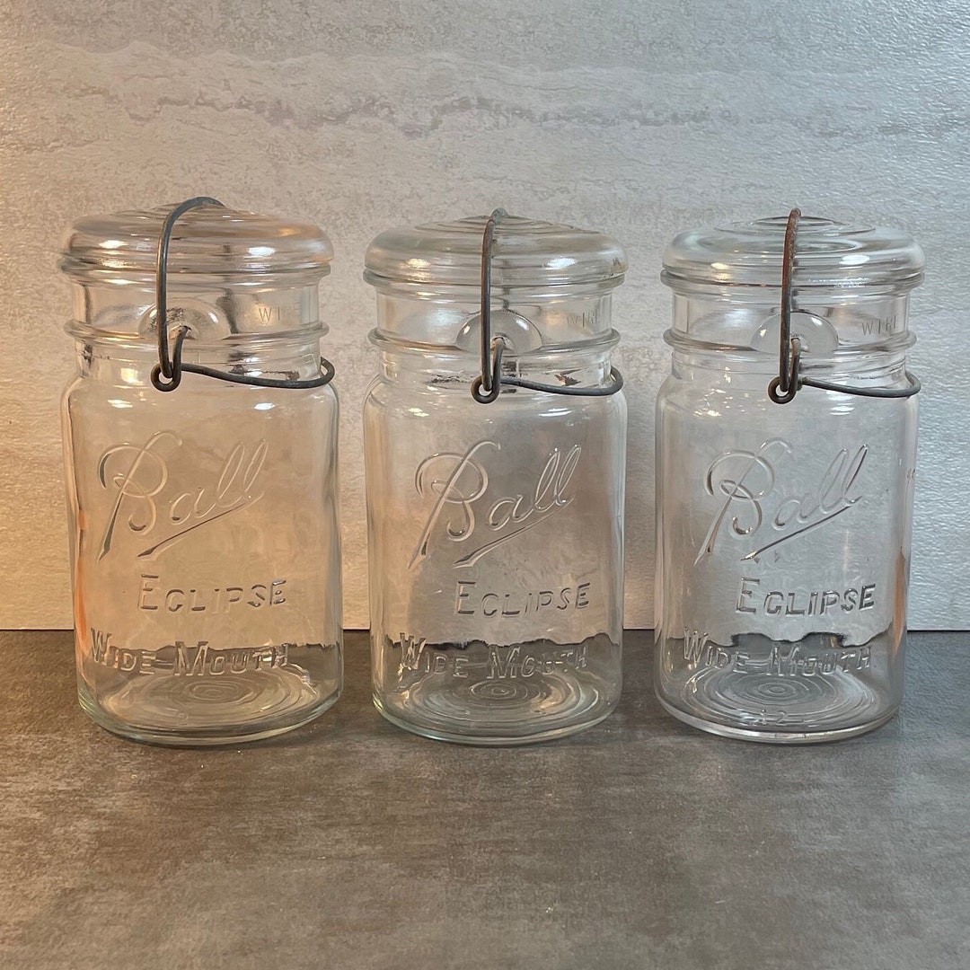 Antique Ball Eclipse Jar With Wire Bale Farmhouse Decor Vintage Canning