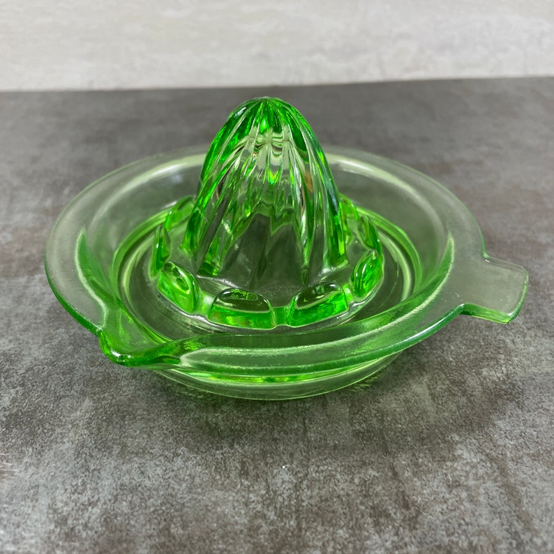 Green Depression Glass Citrus Juicer Vintage Reamer Lemon Etsy