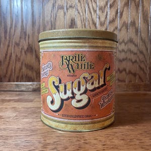 Vintage Ballonoff Sugar Canister-  Pentron Industries - Metal Sugar Tin - Vintage 1979 - Retro Farmhouse Decor