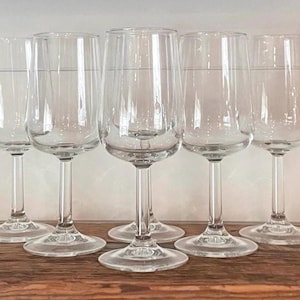 6 Luminarc French Style Wine Glasses - Vintage Bareware