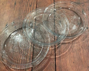 3 Philbe Sapphire Pie Plates - 1940’s Fire King - Made in USA