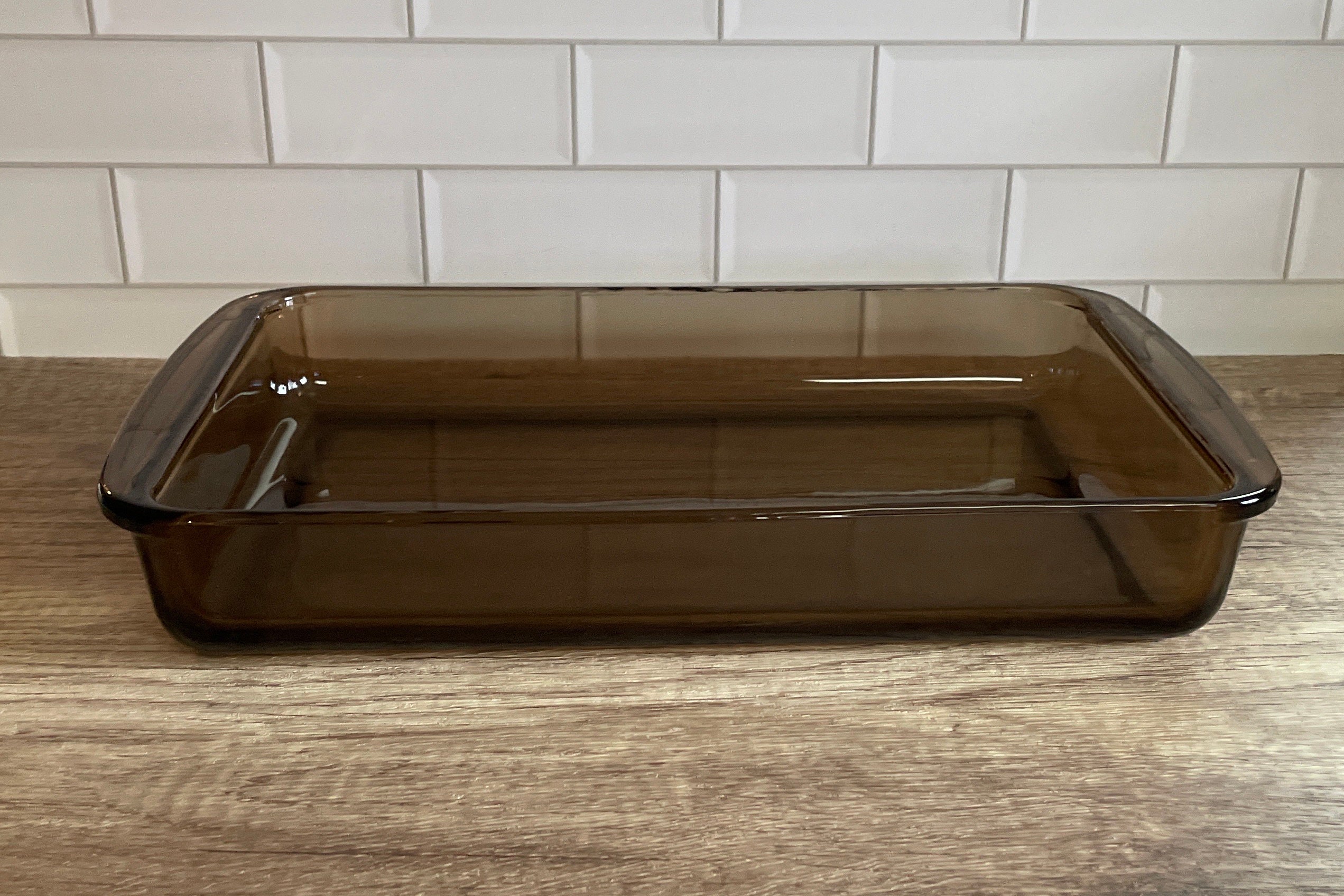 Roasting Pan Brown Glass Casserole Dish Qt Vintage Pyrex Brown