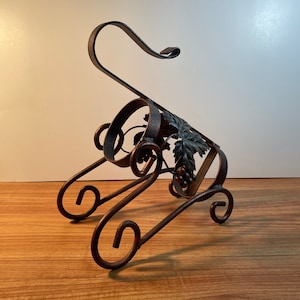 Vintage Bronzed Metal Wine Bottle Carrier - Wine Rack - Bar Supplies