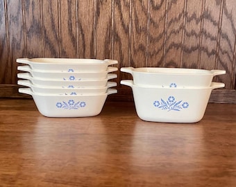 Petite Pans - Blue Cornflower Corning Ware - P-43 & P-41 Mini Individual Casserole Dishes