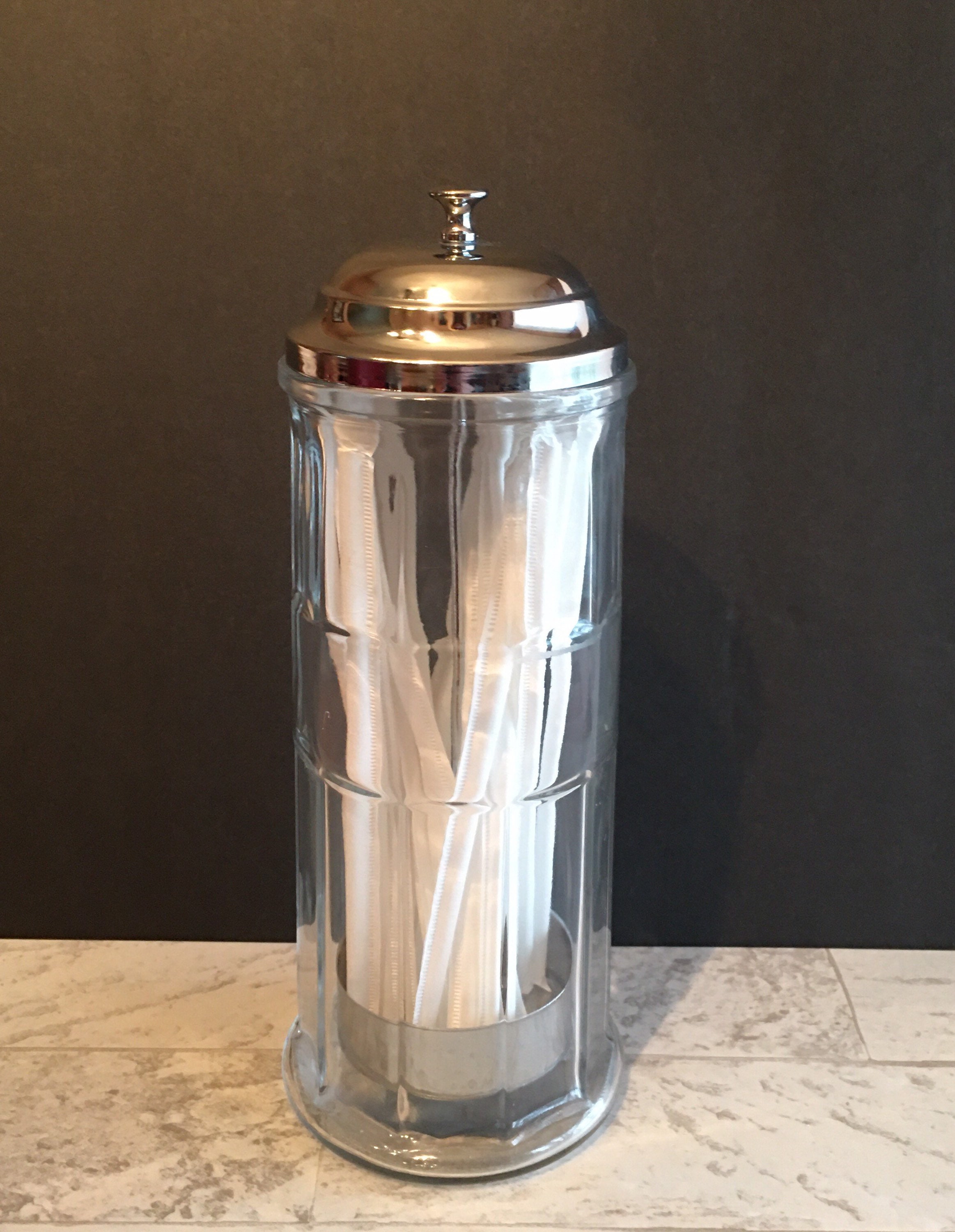 Vintage Straw Dispenser Glass Straw Storage Jar Soda Fountain Etsy