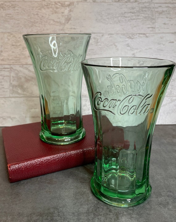 Vintage Libbey Coca-cola Glasses/retro Restaurant Green Glass Coca-cola Tumbler  Glasses/collectible Coca-cola Soda Glasses/price per Glass 