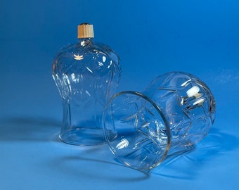 Set of Two Vintage Clear Glass Votive Peg Candle Holder - Home Interiors - Sconce Candle Holder