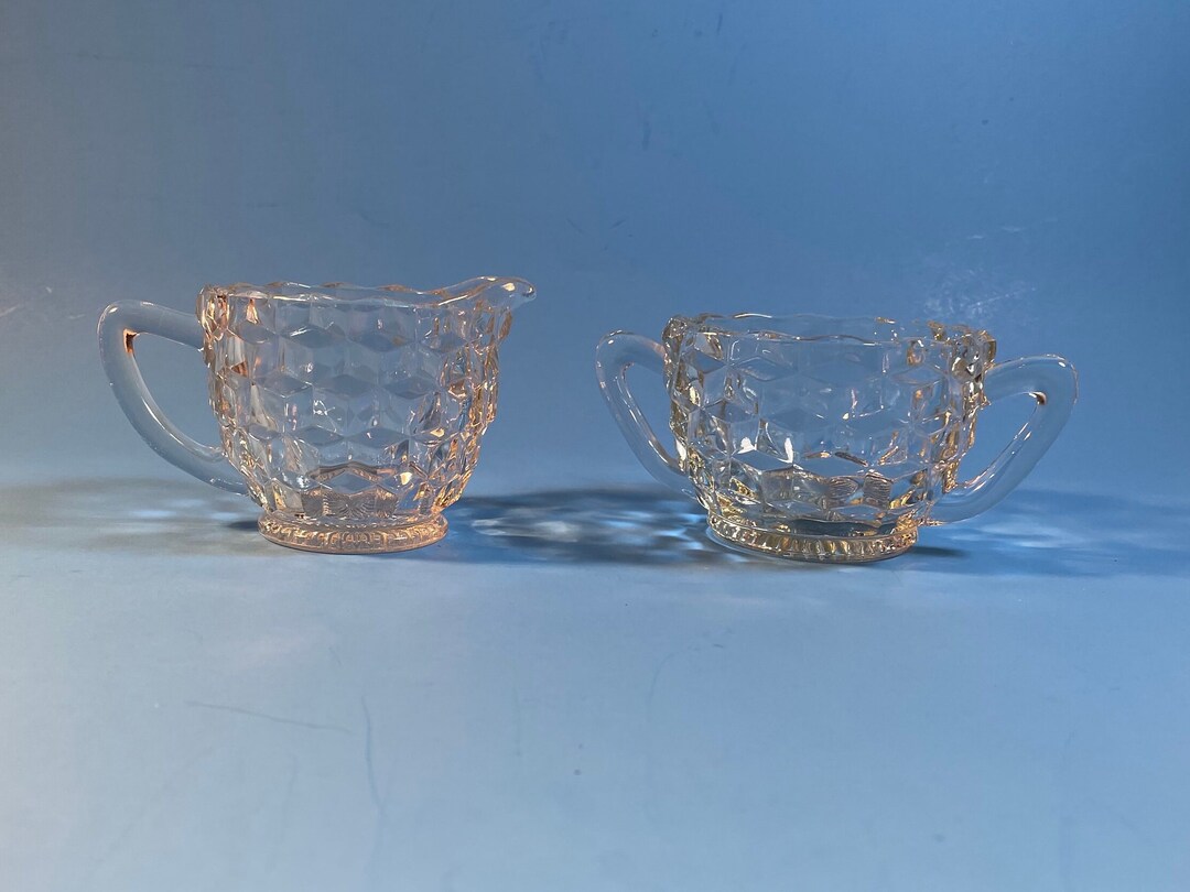 Cream and Sugar Set Vintage Fostoria American Crystal Etsy