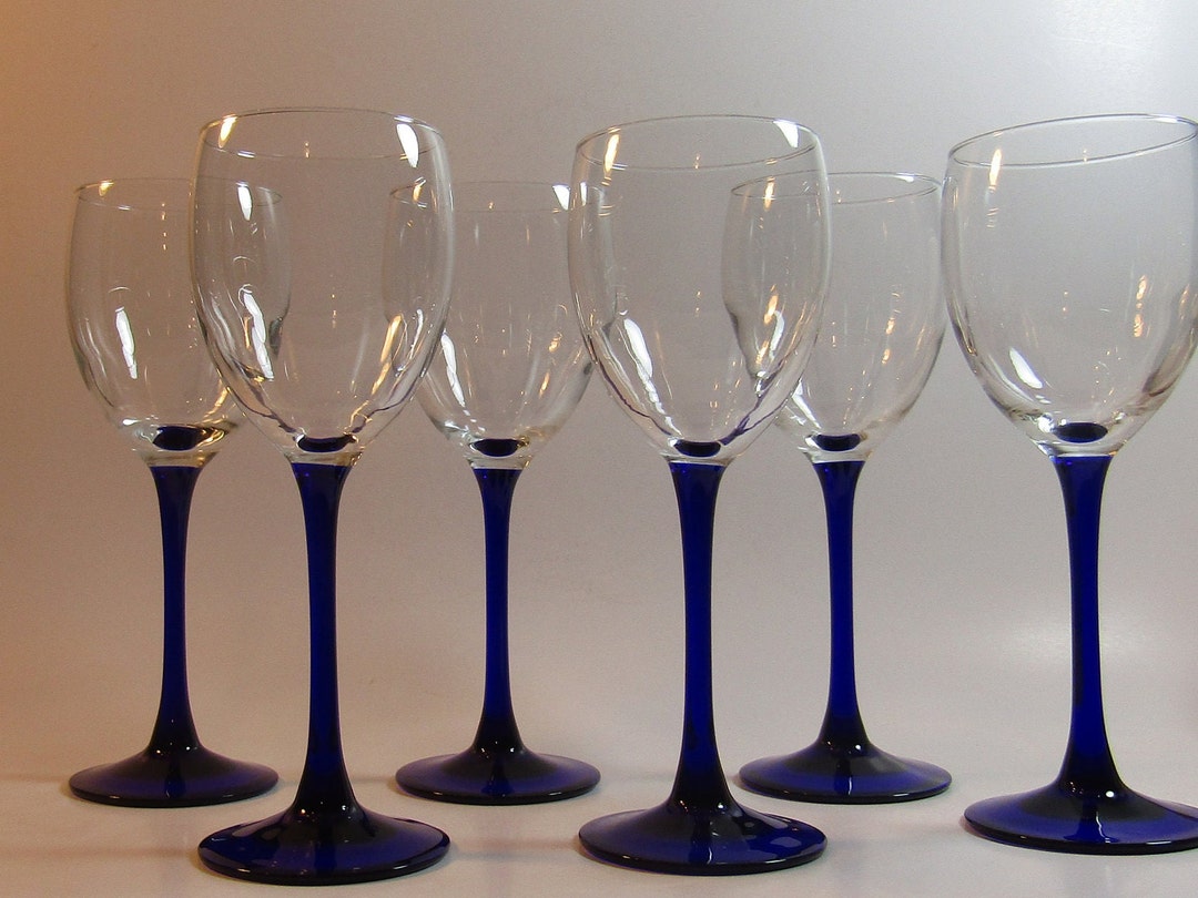Set of 6 Cristal Darques Luminarc Wine Glasses Vintage Etsy