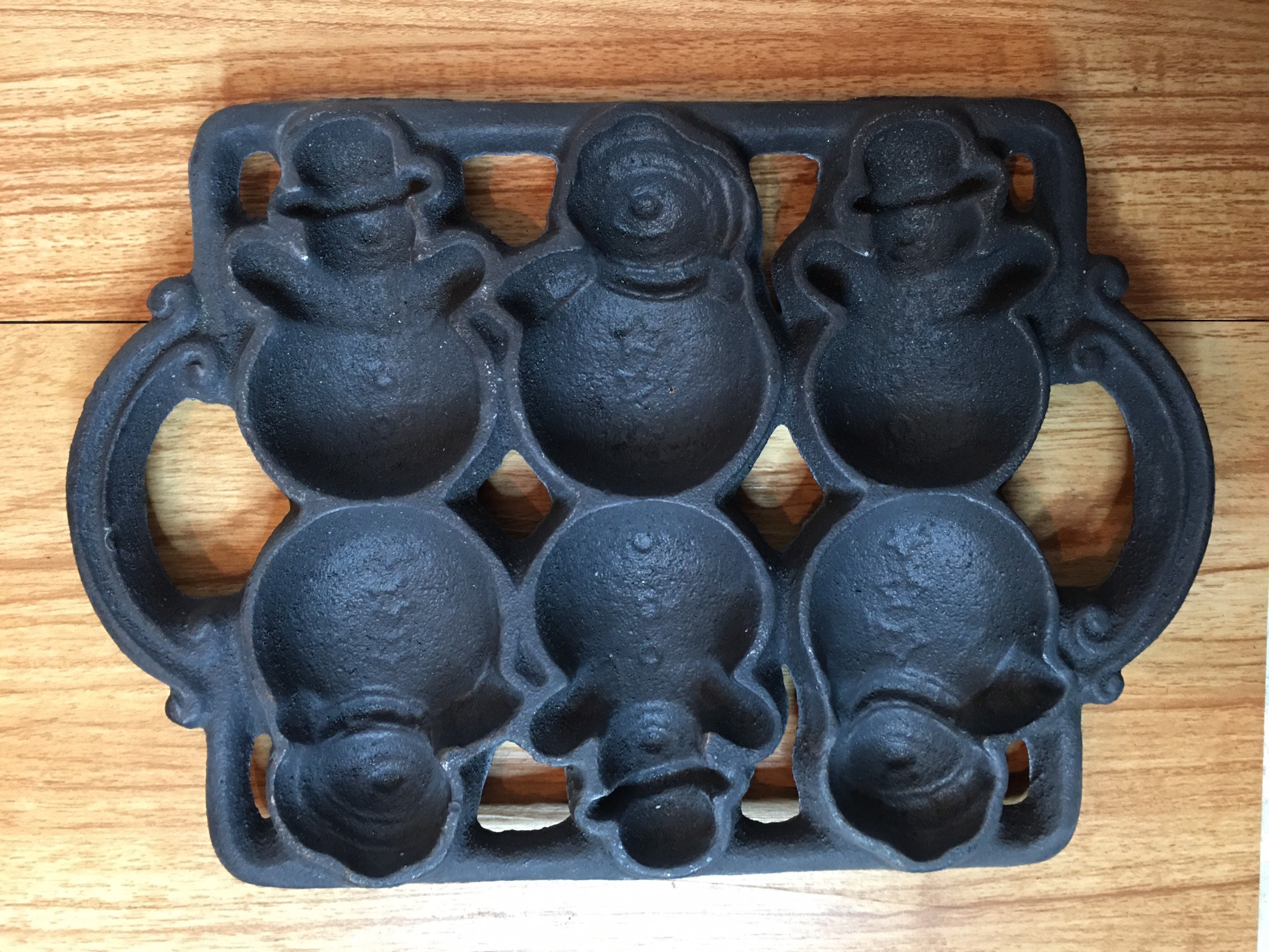 Cast Iron Baking Molds Snowman or Uncle Sam Gingerbread Man Etsy
