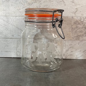 Vintage 1 Liter Ermetico Wire Bale “Tea” Jar -  Retro Jar  - Retro Kitchen Storage - Made in Italy