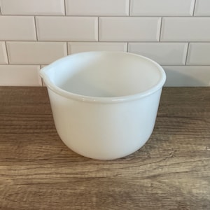 Vintage Milk Glass GlasBake Mixing Bowl for 1950’s Sunbeam Mixer - Collectible MCM Kitchenware