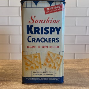 Sunshine Krispy Saltine Cracker Tin - Vintage Food Tin - Vintage ...