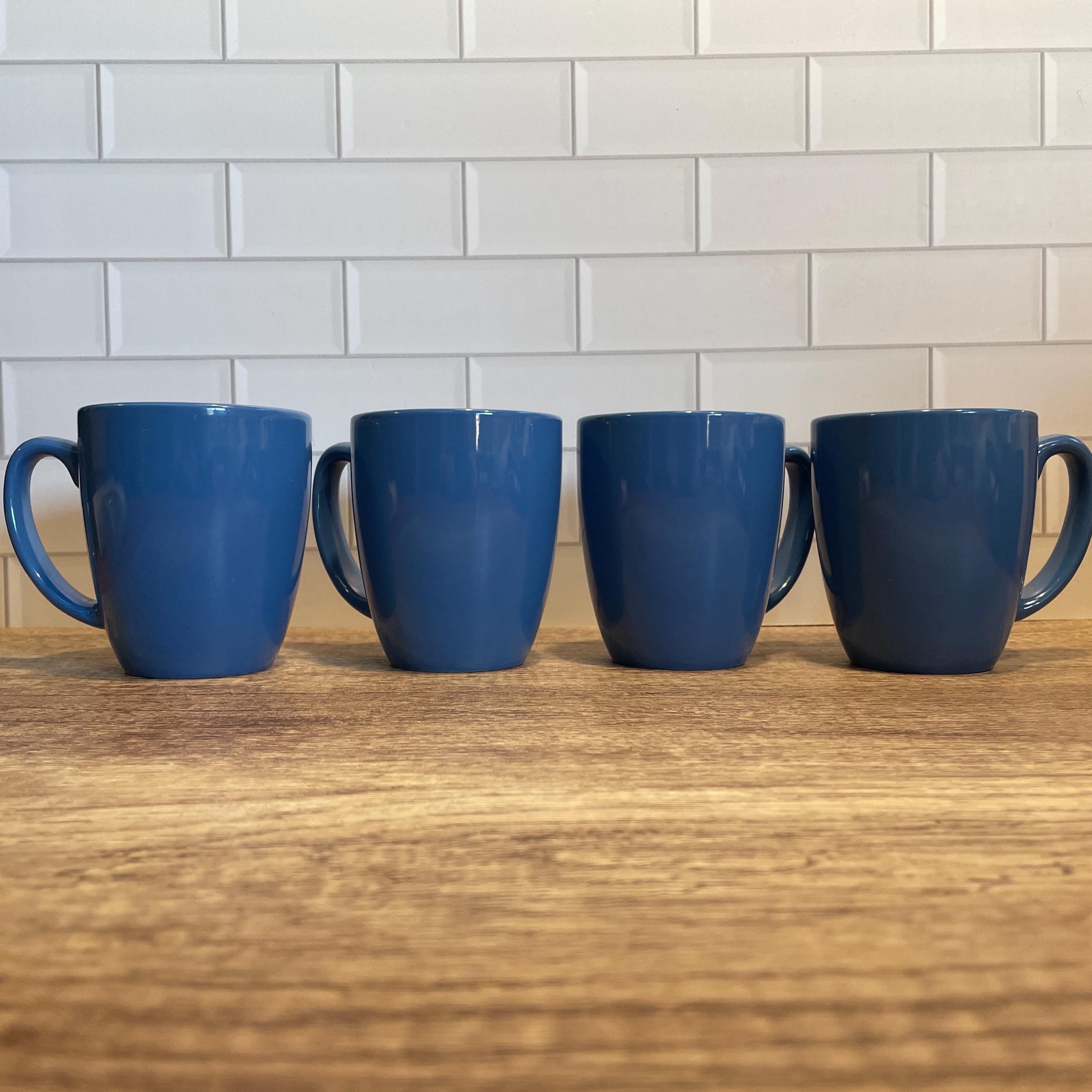 Set of 4 Corelle Coordinates Cornflower Blue Mugs - Vintage Dishes - Farmhouse Decor - Kitchen Corning Ware Replacement Cup